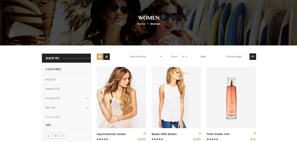 Shop page