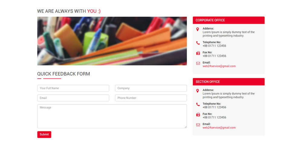Contact page