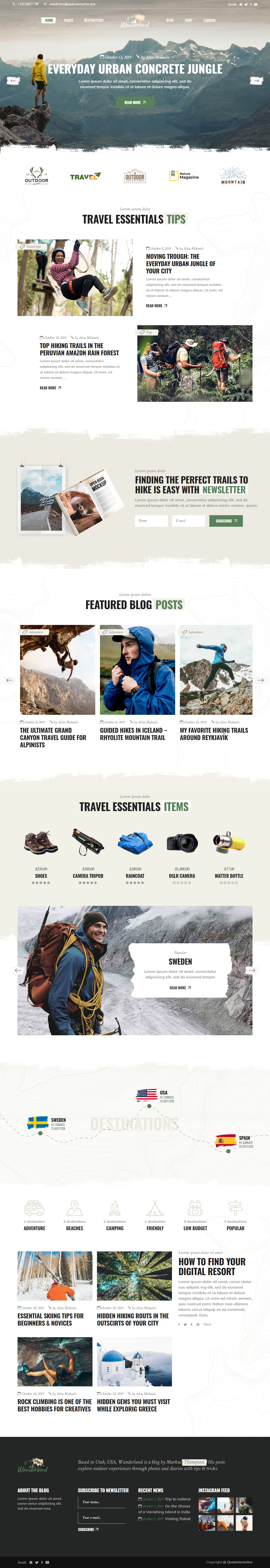 Wanderland WordPress WPBakery Page Builder Themes