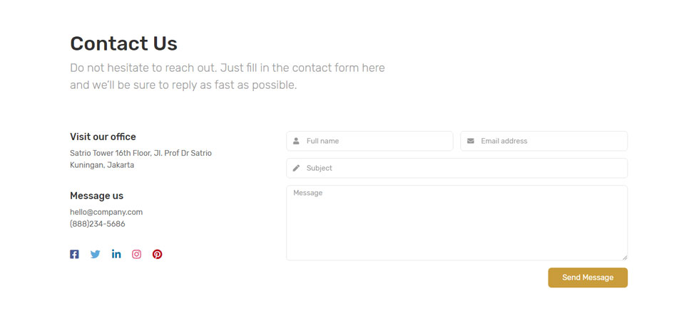 Contact page
