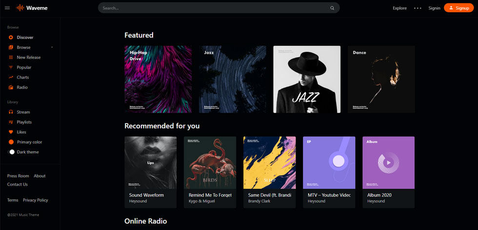 Home page