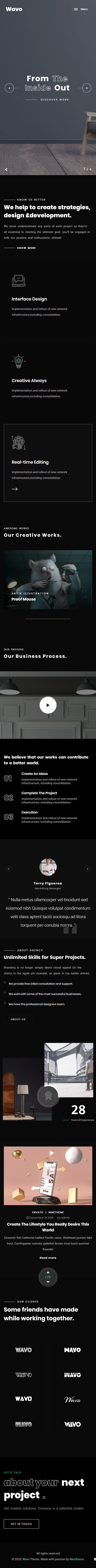 Wavo – Premium Responsive Creative Portfolio WordPress Theme theme — Mobile preview