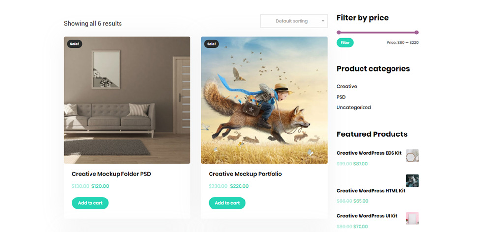 Shop page