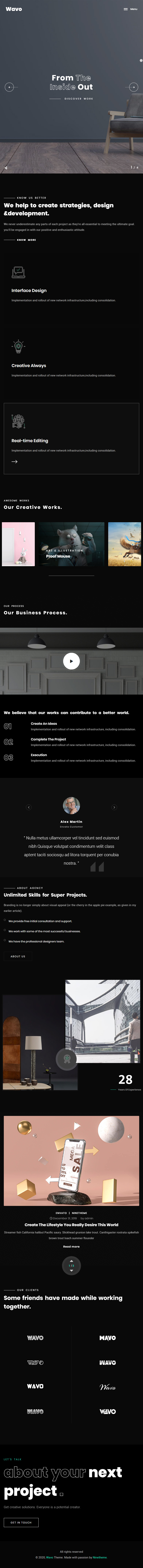 Wavo – Premium Responsive Creative Portfolio WordPress Theme theme — Tablet preview