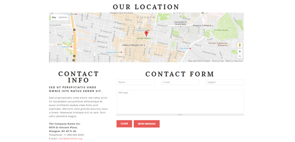 Contact page