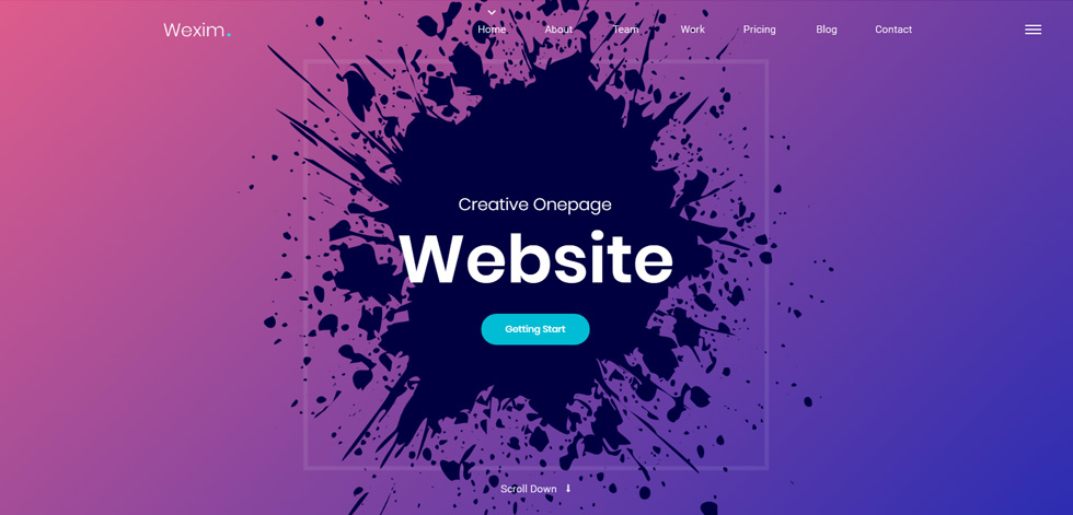 Welcome screen