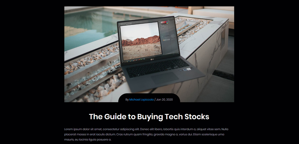Blog post page