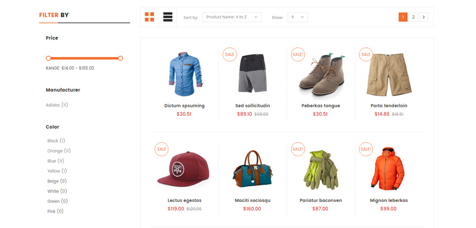 Category page