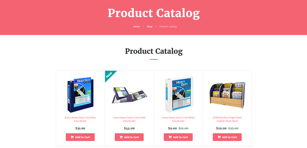 Shop page