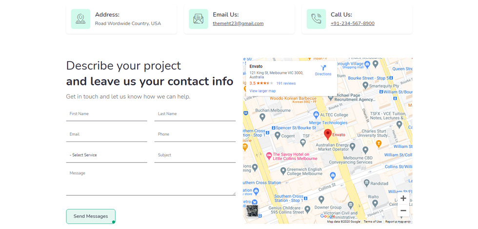 Contact page