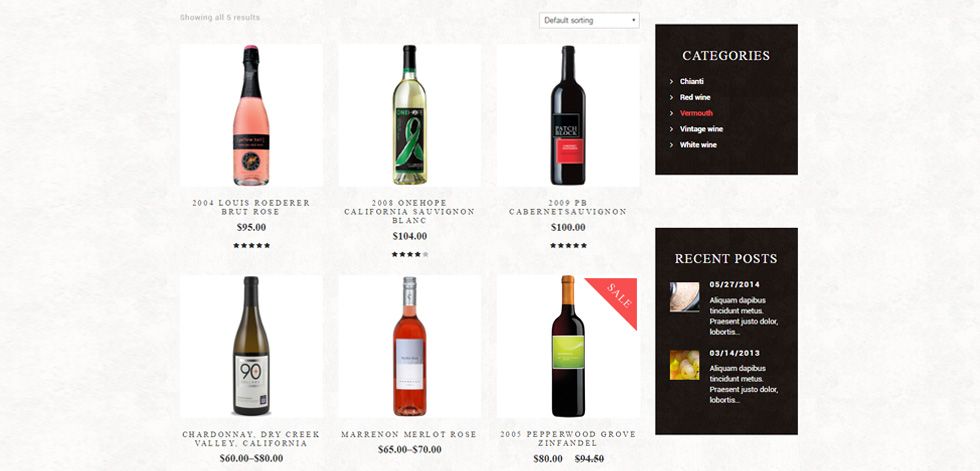 Shop page