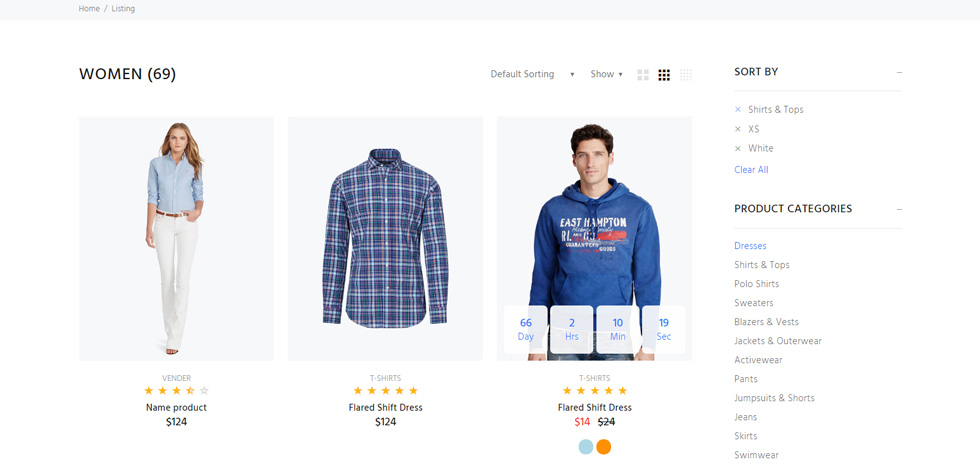 Shop page