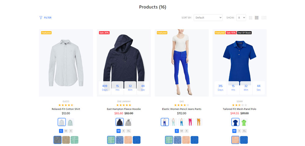 Shop page