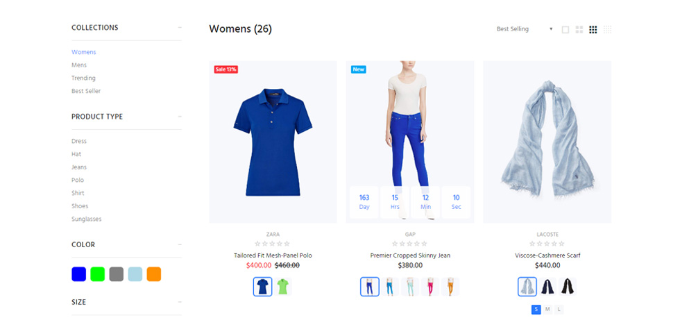 Shop page