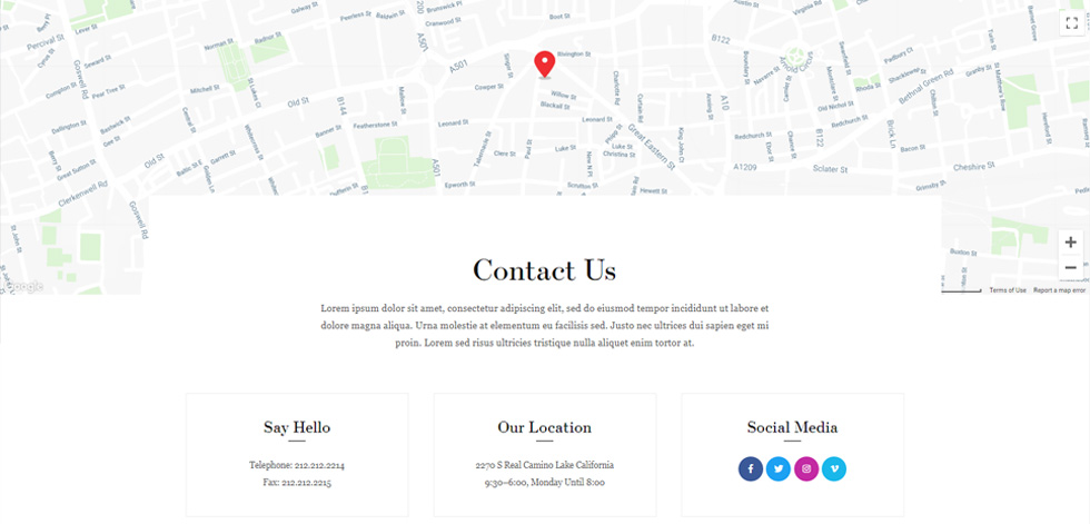 Contact page