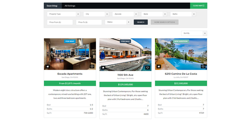 Listings search