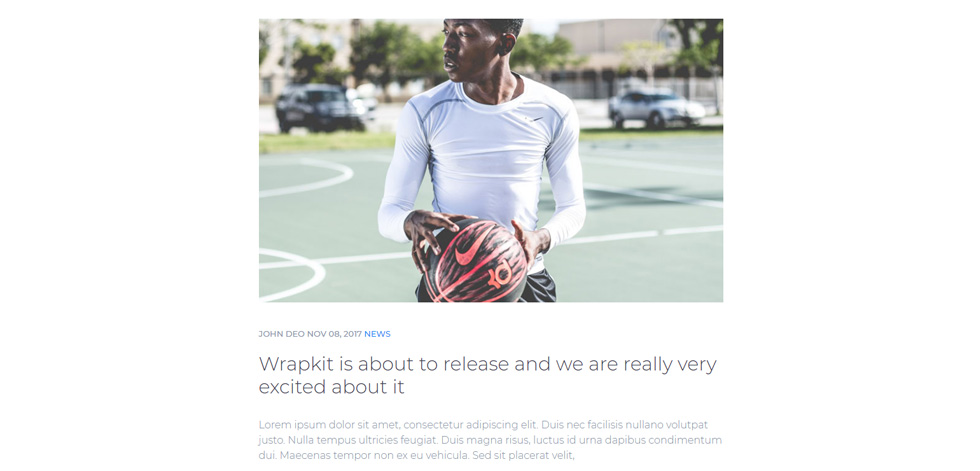Blog post page