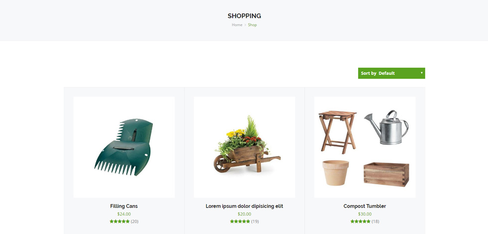 Shop page