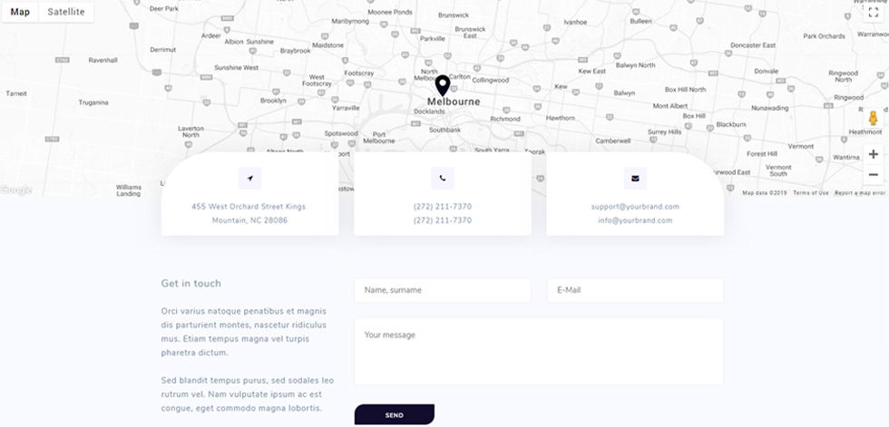 Contact page