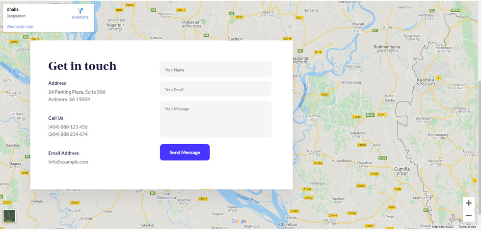 Contact page
