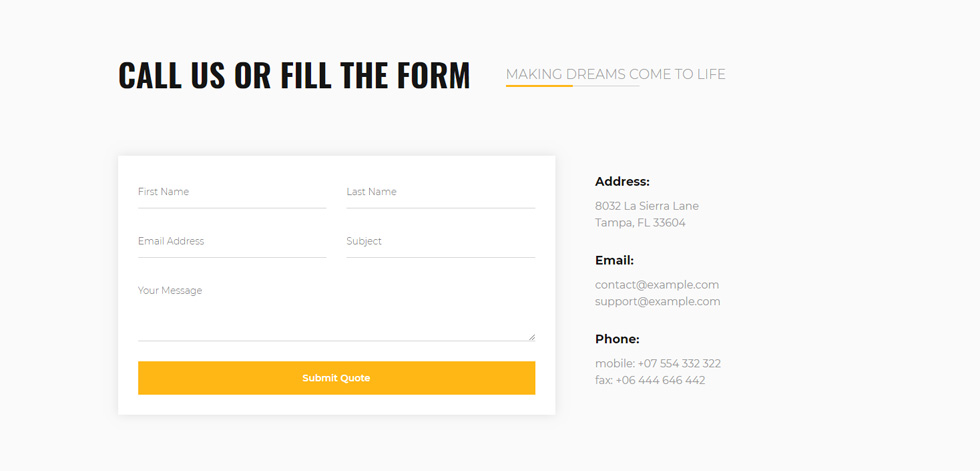 Contact page