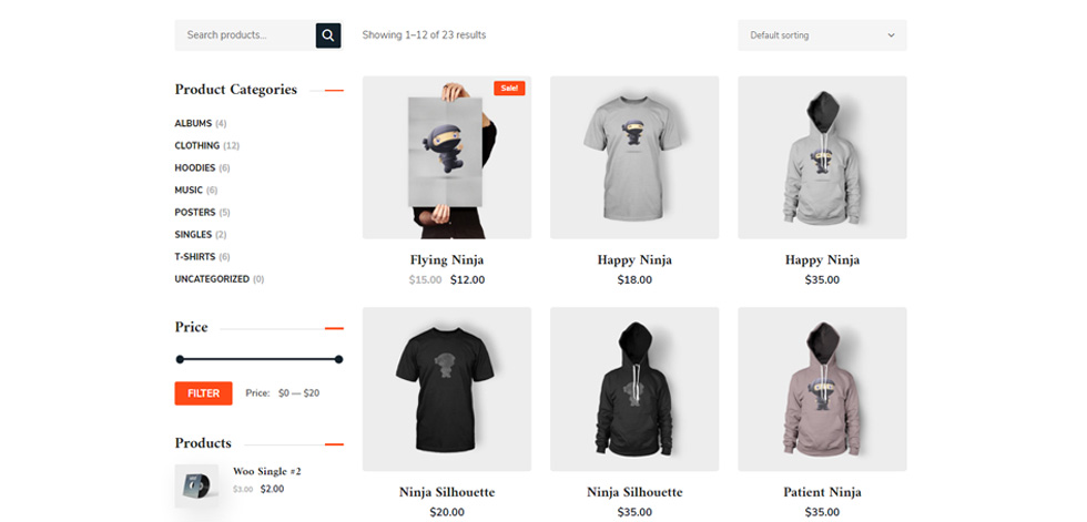 Shop page