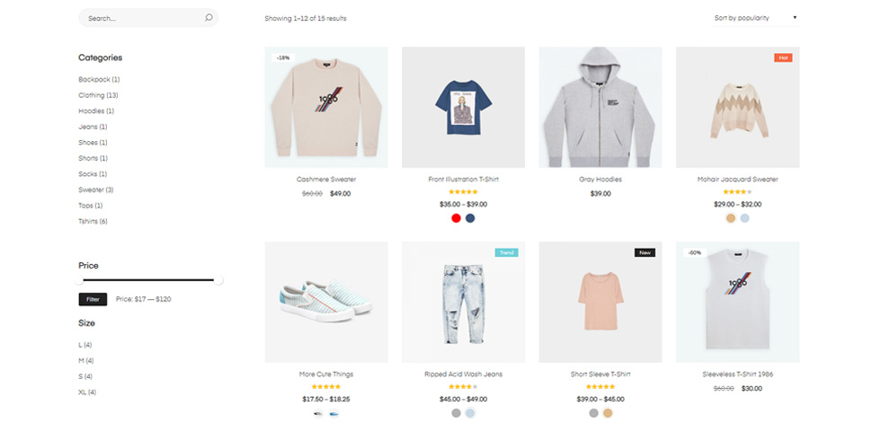 Category page