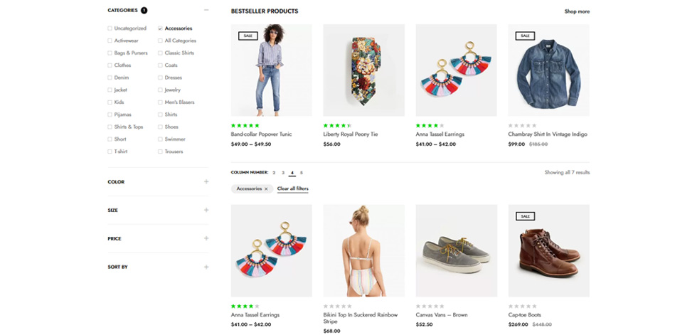 Shop page