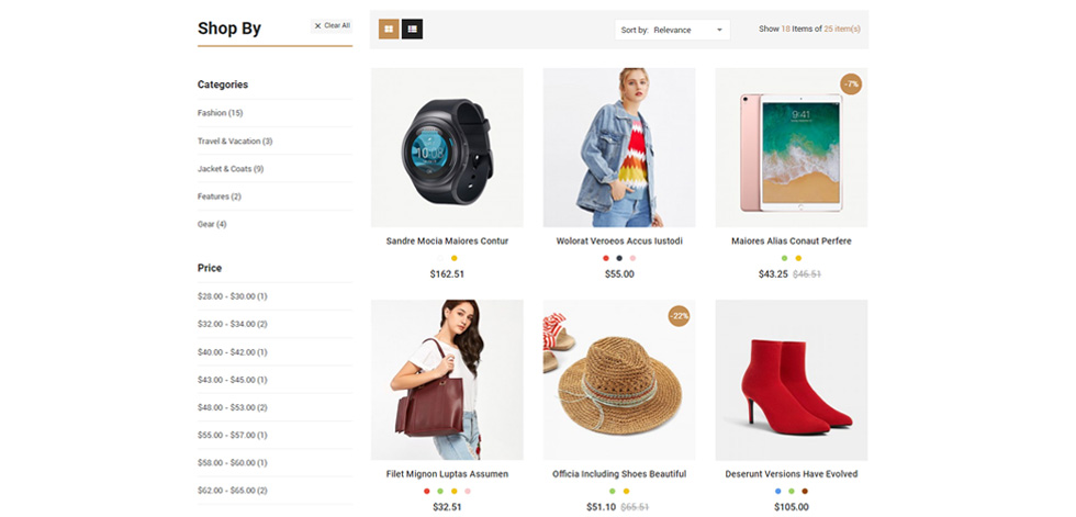 Category page