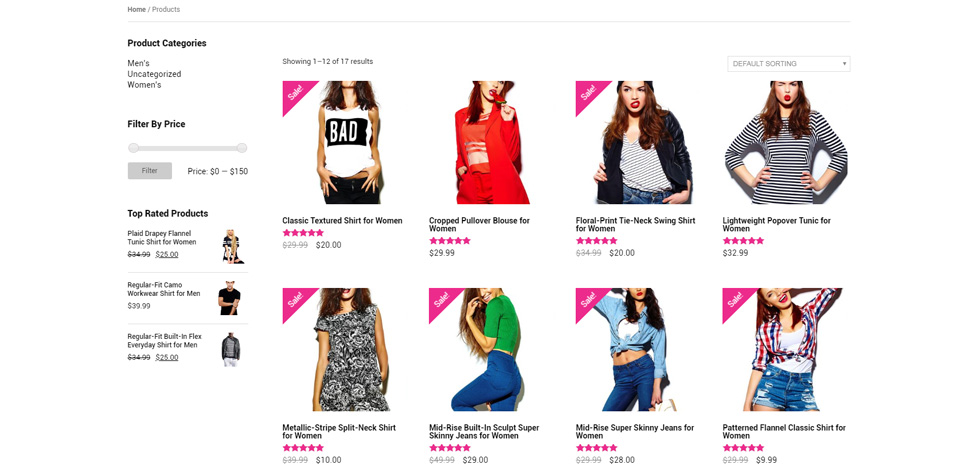 Shop page