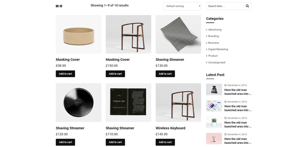 Shop page