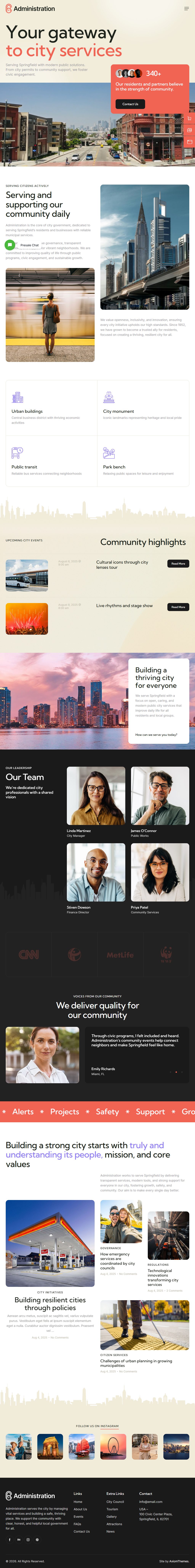 Administration – Premium Responsive City Government & Municipal WordPress Theme theme — Tablet preview