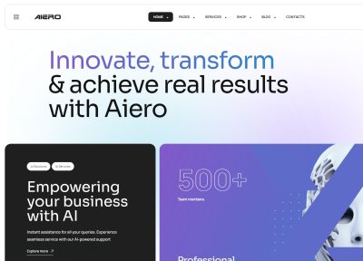 Aiero – AI Agency & Technology WordPress Theme