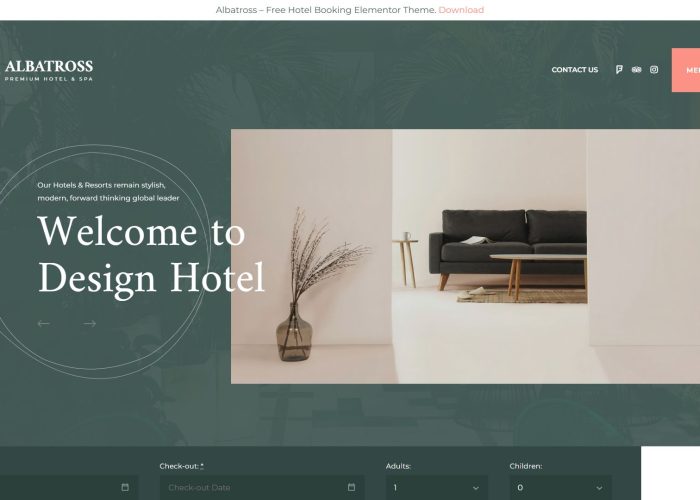 Albatross – Free Responsive Hotel Booking WordPress Theme
