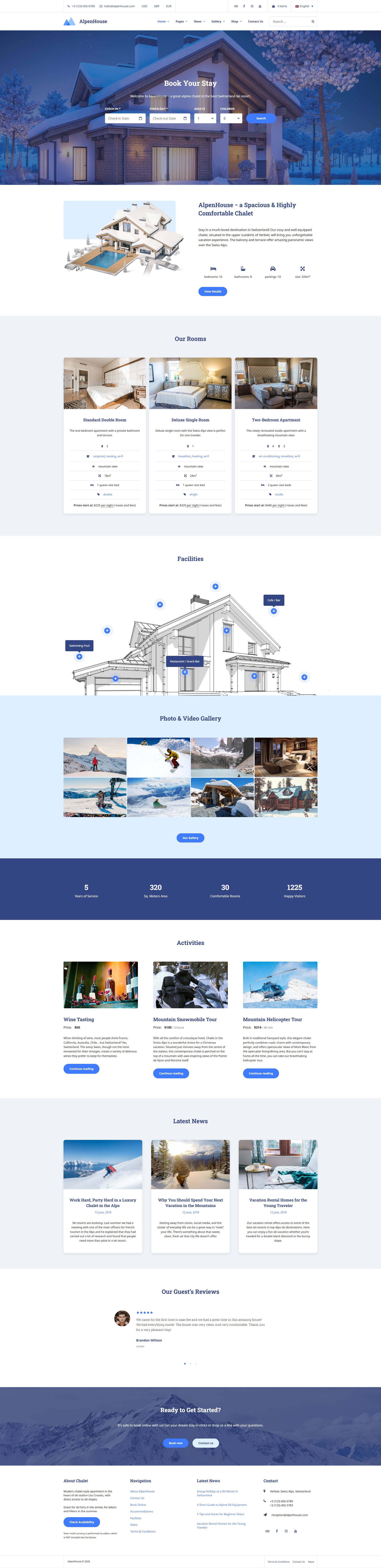 AlpenHouse – Premium Responsive Apartment Booking WordPress Theme theme — Desktop preview