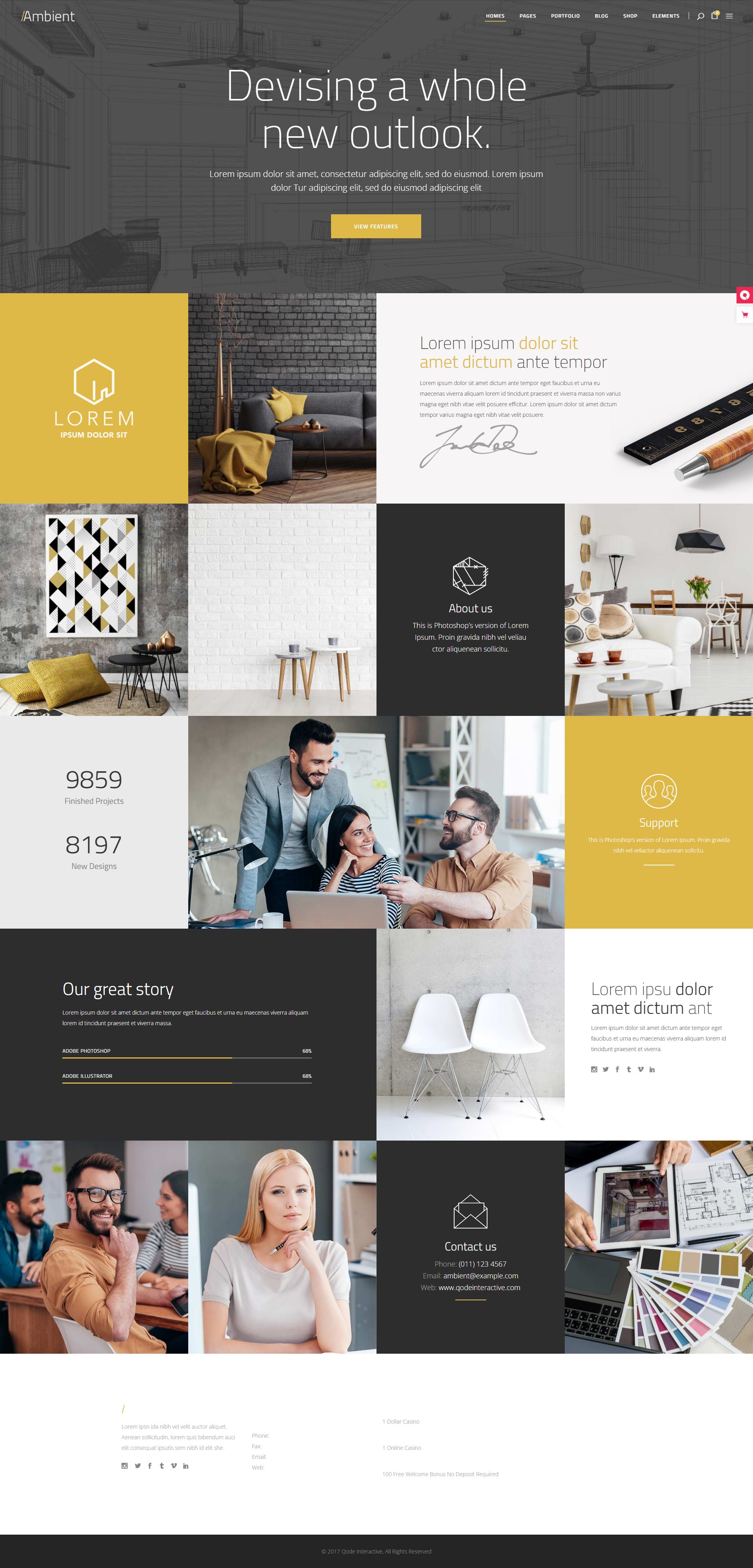 Ambient – Premium Responsive Interior Design & Decoration WordPress Theme theme — Desktop preview