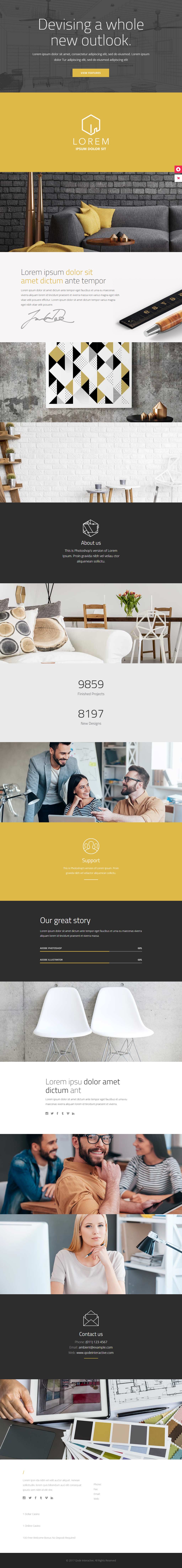 Ambient – Premium Responsive Interior Design & Decoration WordPress Theme theme — Tablet preview