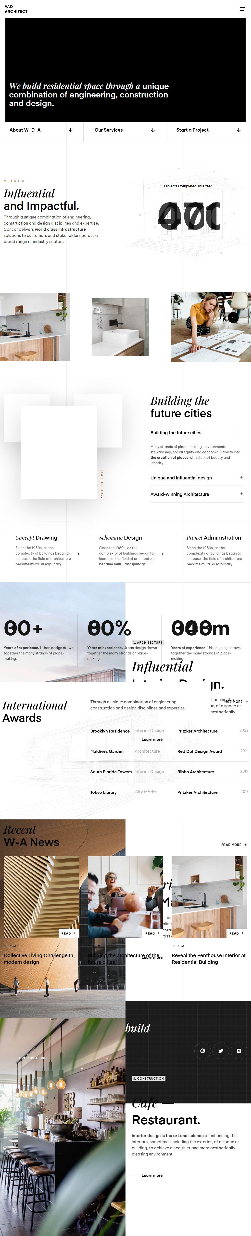 ArcHub – Premium Responsive Architecture & Interior Design WordPress Theme theme — Tablet preview