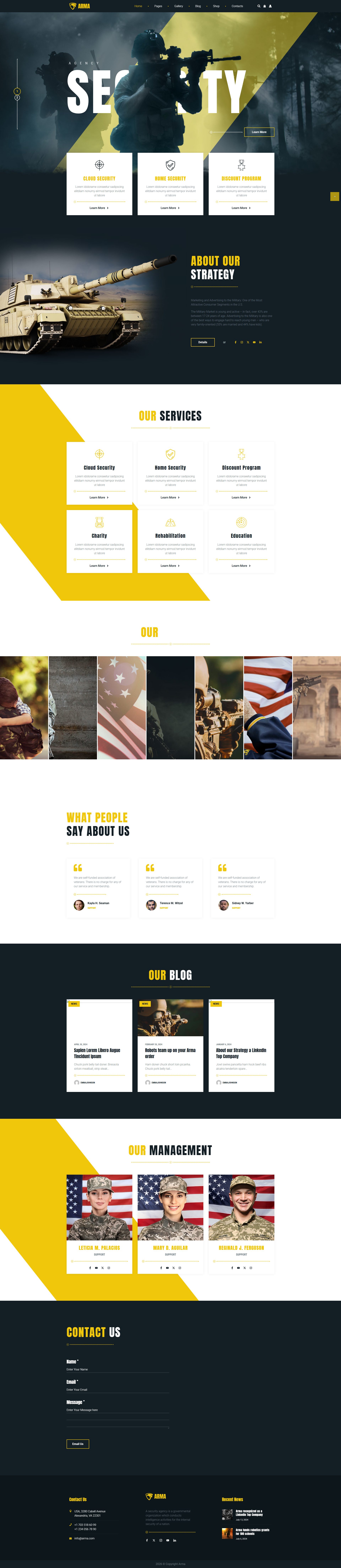 Arma – Premium Responsive Military Service & Security WordPress Theme theme — Desktop preview