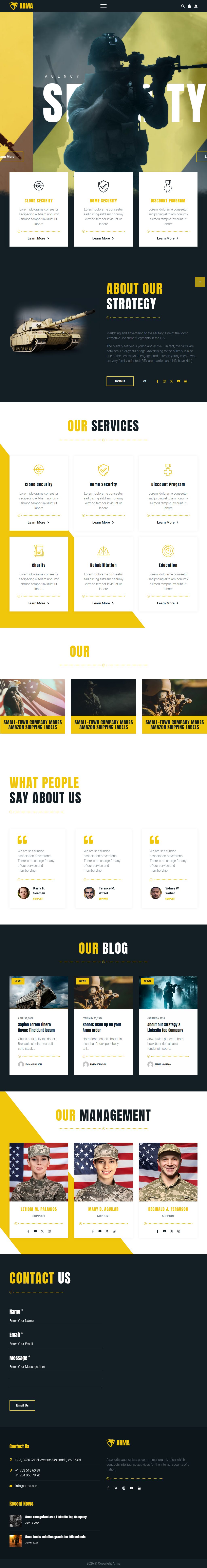 Arma – Premium Responsive Military Service & Security WordPress Theme theme — Tablet preview