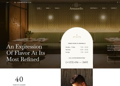 Armanello – Premium Responsive Elegant Restaurant WordPress Theme