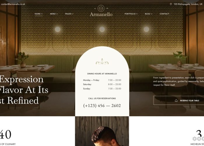 Armanello – Premium Responsive Elegant Restaurant WordPress Theme