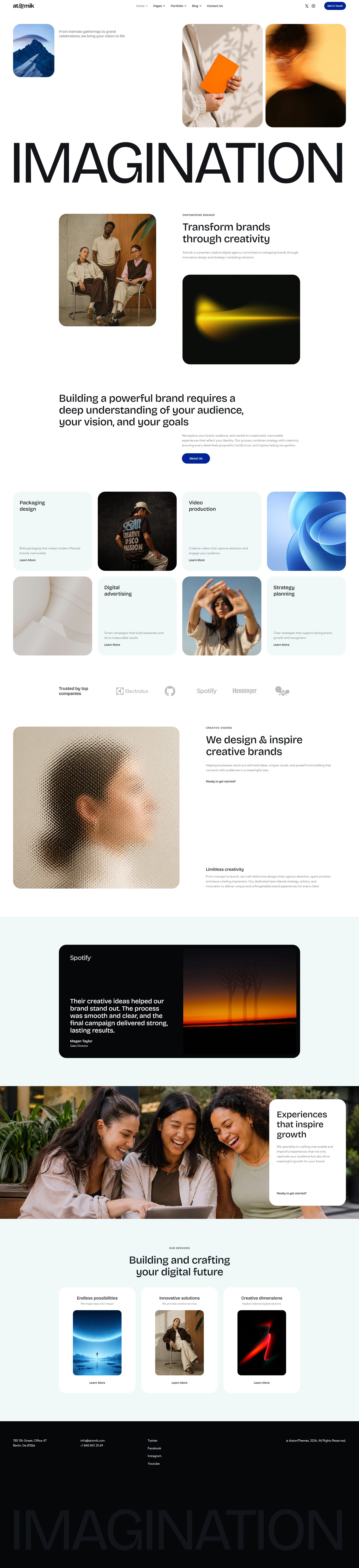 Atomik – Premium Responsive Creative Agency & Portfolio WordPress Theme theme — Desktop preview