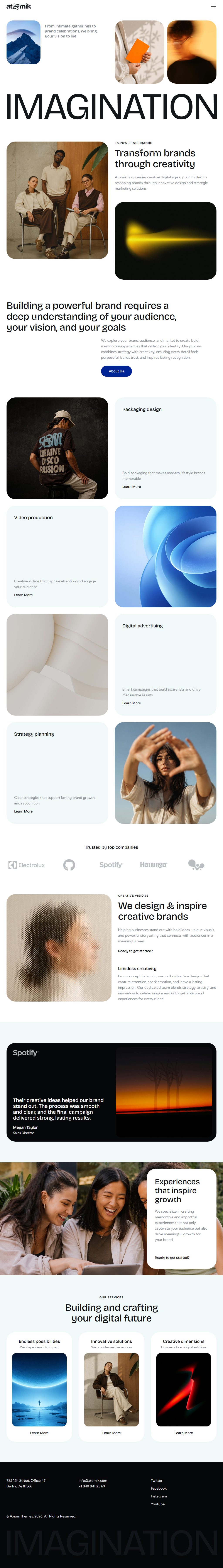 Atomik – Premium Responsive Creative Agency & Portfolio WordPress Theme theme — Tablet preview