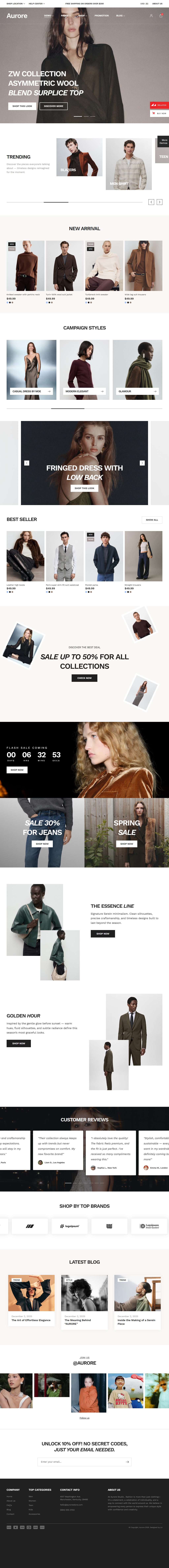 Aurore – Premium Responsive Fashion WooCommerce WordPress Theme theme — Tablet preview