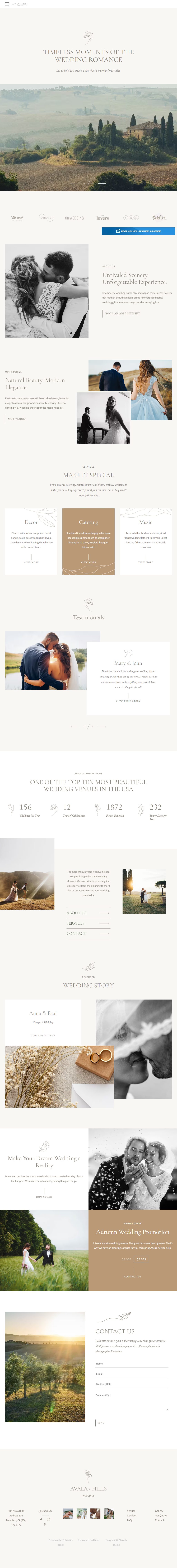 Avala – Premium Responsive Wedding & Class Reunion WordPress Theme theme — Tablet preview