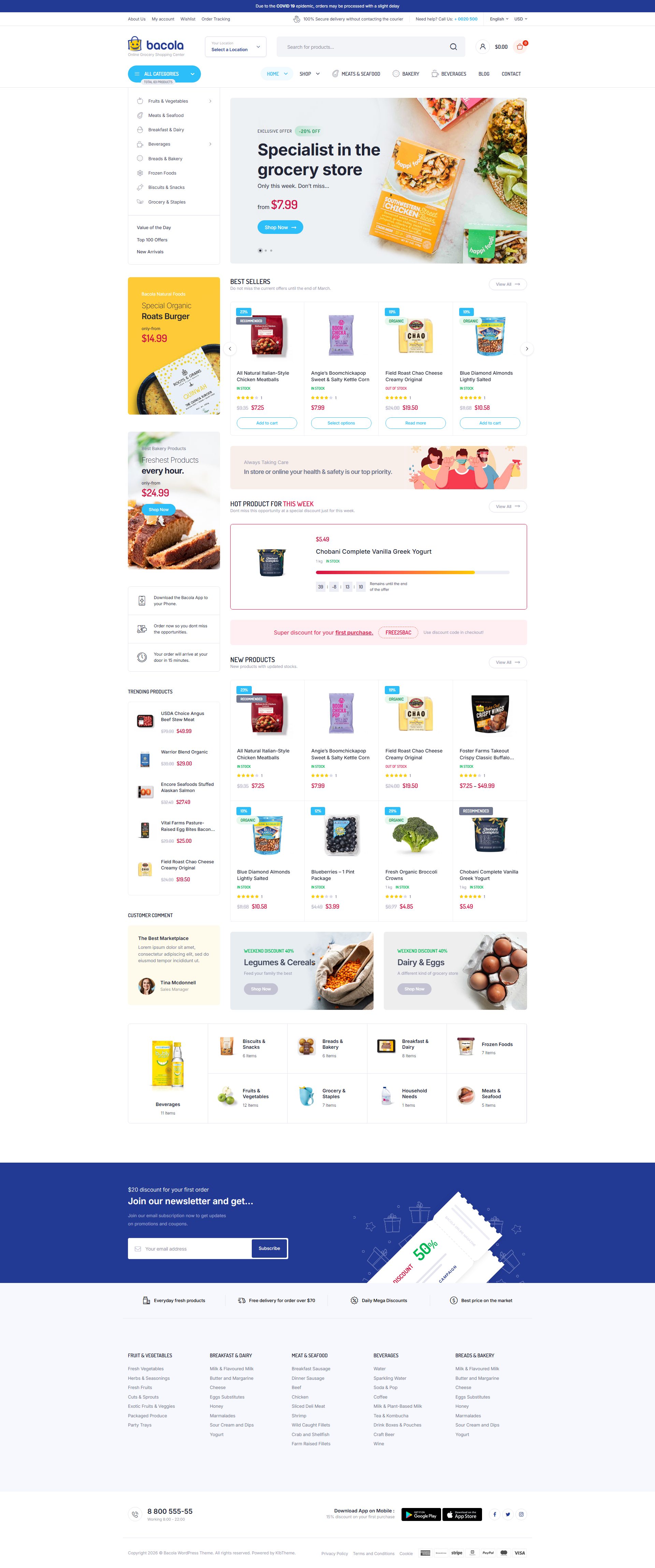 Bacola Grocery Store WordPress Theme