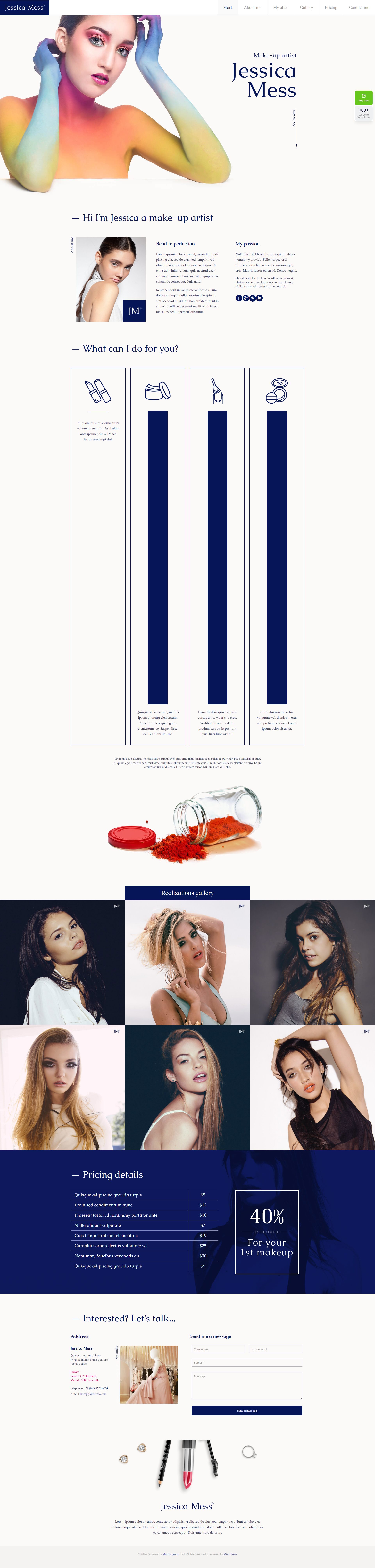 BeTheme Makeup Artist Website Template