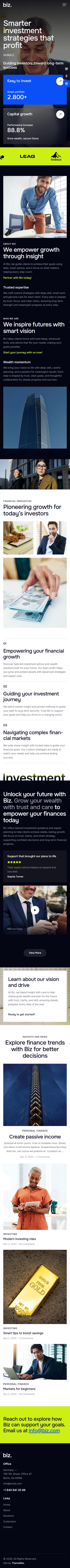 Biz – Premium Responsive Business Multipurpose Elementor WordPress Theme theme — Mobile preview