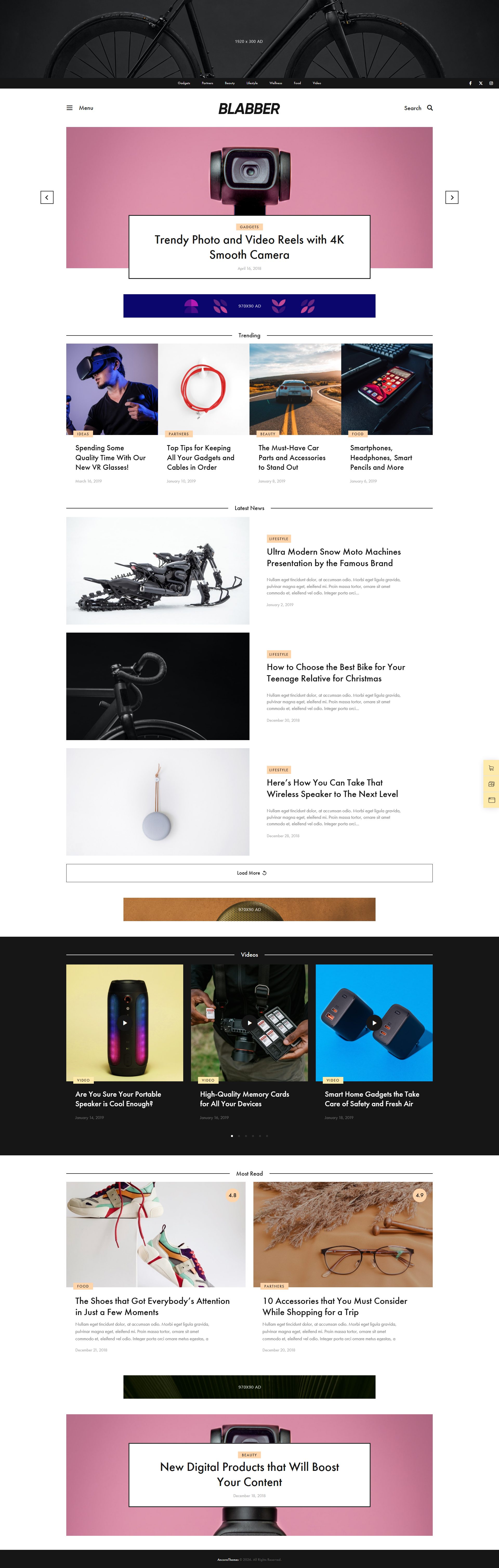 Blabber – Premium Responsive Affiliate Blog WordPress Theme theme — Desktop preview
